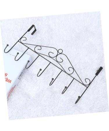 STOBAZA Office Coat Hanger 7 Over Door Towel Mounted Hooks Cloth Hanging Holder Clothes Hook Coat Rack No Trace Kitchen Hanger Black 43.00X23.00X5.00CM - Buy Online on GoSupps.com