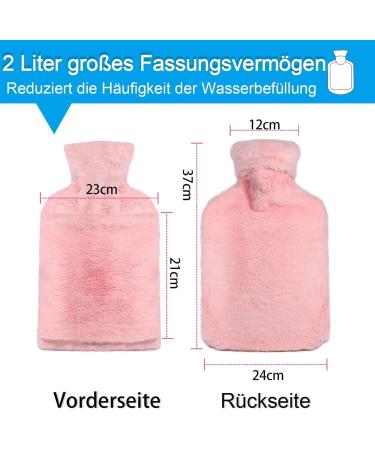 Buy 2L Generic Hot Water Bottle - Fluffy Soft Cover for Ultimate Warmth | Ideal for Adults & Kids (Pink) - International Shipping Available - Buy Online on GoSupps.com