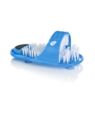 Effortless foot washing brush - foot care without bending over - ideal for shower or bath - including pumice stone for removing calluses