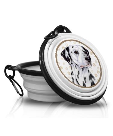 18. Dalmatian - foldable portable drinking bowl with carabiner for on the go. Food bowl pet bowl. Handy and unique.