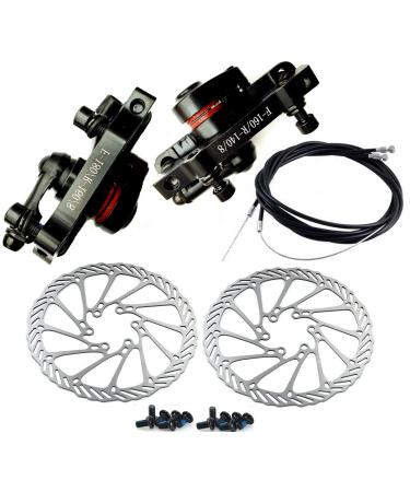 BlueSunshine MTB BB8 Mechanical Disc Brake Front and Rear 160mm Whit Bolts and Cable