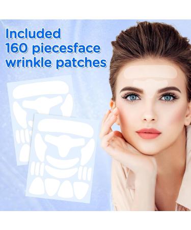PAFUWEI Forehead Wrinkle Patches - 160 Pieces Anti-Wrinkle Patches for Fine Lines & Wrinkles | Overnight Facial Treatment for Men & Women - Buy Online on GoSupps.com