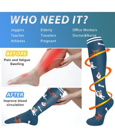 Shop Actinput Compression Stockings - 4 Pairs for Men & Women | Colorful Support Socks for Sports Travel & Nursing | Size S-M - Buy Online on GoSupps.com