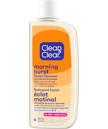 Clean & Clear Morning Burst Oil-Free Facial Cleanser with Vitamin C & BHA Daily Nourishing Face Wash Gently Cleanses to Remove Oil & Pore Clogging Impurities 354mL Facial Cleanser (354 mL) - Buy Online on GoSupps.com