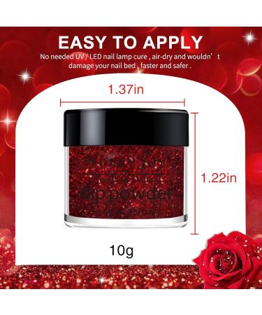Dip Powder Set Honey Joy - 6 Color Glitter Dipping Powder Collection for Classic Red Manicure - Nail Art DIY Salon Kit, No Need for Nail Lamp - Great Gifts for Women - Buy Online on GoSupps.com