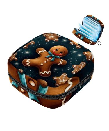 MUOOUM Christmas gingerbread pattern women's bandages storage bags menstrual pass bag portable menstrual cup bag with zipper for teenagers girls women women color 10