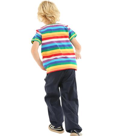 Mud Kingdom Little Boys T-Shirt 18-24 Months Green Rainbow Stripe | Short Sleeve - Buy Online on GoSupps.com