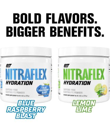 GAT SPORT Nitraflex Hydration Powder Lemon Lime Electrolyte Drink Mix for Performance & Recovery Taurine Theanine 3rd Party Tested Smart Scan Verified Sugar-Free 45 Servings Lemon Lime 1.65 Pound (Pack of 1) - Buy Online on GoSupps.com