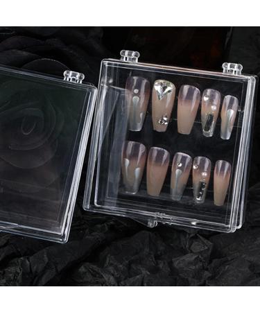 Clear Artificial Nail Display Storage Box Nail Box Organizer Transparent Nail Packaging Box Press On Nail Storage Box Press On Nail Packing Box - Buy Online on GoSupps.com