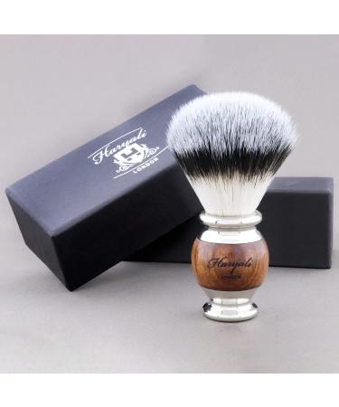 Haryali London Sustainable Shaving Brush Set | Wooden & Stainless Steel Shaving Brushes with Silver Spitz | Premium Shaving Stand & Holder - Buy Online on GoSupps.com