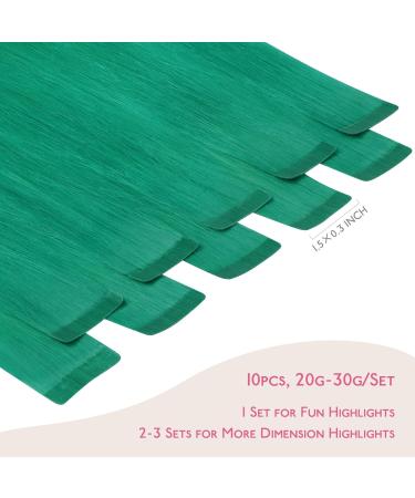 Buy If-Salt Tape Extensions - Green Real Hair 10pcs 40cm Invisible Tape-In Extensions for Smooth Highlights - Buy Online on GoSupps.com