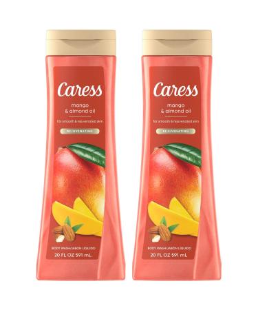 Caress Body Wash Mango & Almond Oil Moisturizing Body Wash for Smooth & Rejuvenated Skin Body Soap Liquid 20 Fl Oz (Pack of 2)