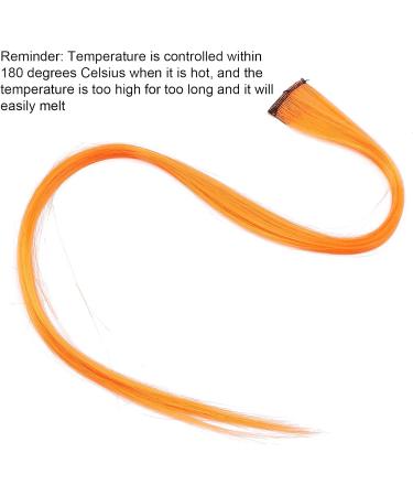 Colored Hairpieces Colored Hair Clip Rainbow Hair Extensions Straight Hairpiece Clip Bright Color Hair Extensions Hairpiece for Cosplay Dress Up Party Holiday for Girls Women Gift (Charm Orange) - Buy Online on GoSupps.com