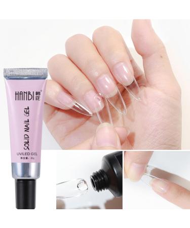 Solid Nail Gel - Nail Extension Gel Portable Nail Tips Solid Gel Press on Nails Solid Glue Gel for Fake Nails Curing Needed Home Use Kshsaa - Buy Online on GoSupps.com