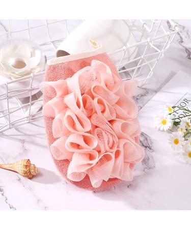 2PCS Pink Exfoliating Shower Gloves & Flower Bath Ball - Deep Cleaning Body Pad for Spa & Bathhouses - Buy Online on GoSupps.com