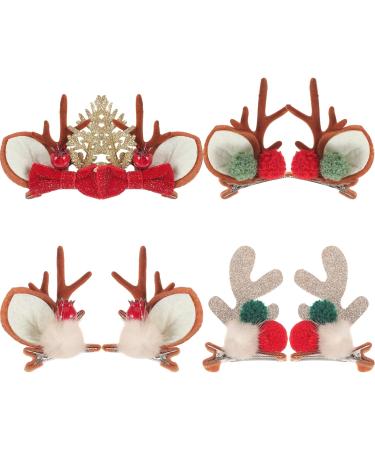 VANZACK 4 Pairs Hair Barrettes Hair Jewelry Christmas Headdress Xmas Christmas Barrettes for Women Christmas Hair Accessories for Women Small Barrettes Fabric Wedding Clip - Buy Online on GoSupps.com