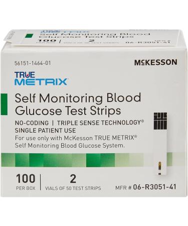 McKesson TRUE METRIX Blood Glucose Test Strips - 100 Strips (1 Pack, 2 Vials) - Buy Online on GoSupps.com