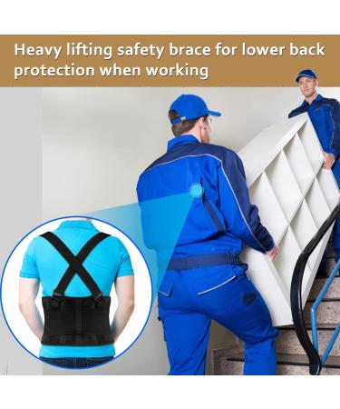 Work Back Brace with Removable Suspenders - XL/2XL Lower Back Pain Protection for Men & Women | Ideal for Moving Construction Warehouse & Heavy Lifting - Buy Online on GoSupps.com