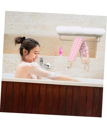 DOITOOL 4 Pcs Exfoliating Bath Towels Set - Shower Scrubber & Loofah Gloves for Body Care - Pink 80x9.5CM - Buy Online on GoSupps.com