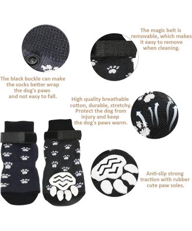 Kingrun Anti-Slip Dog Socks - 3 Pairs of Soft Adjustable Indoor Paw Protection for Senior Dogs | Traction Control for Hardwood Floors - Size M - Buy Online on GoSupps.com