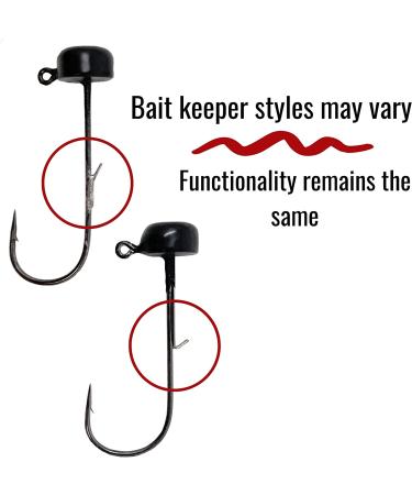 Reaction Tackle Tungsten Mushroom Head Ned Rig Shroom Jig Heads 1/10 oz - 5-Pack, Black - Buy Online on GoSupps.com