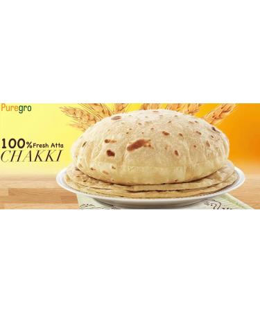 Puregro CHAKKI ATTA 10Kg | 100% Whole Wheat Traditional Indian Flour | Make Rotis & Chappatis | Made with Sharbati Wheat - Buy Online on GoSupps.com
