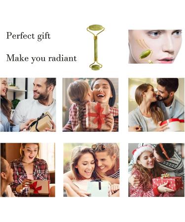 Jade Roller Gua Sha Massage Tool - Reduce Puffiness & Wrinkles for Face Eyes & Neck - Anti-Aging & Sculpting - Purple Stone - Buy Online on GoSupps.com