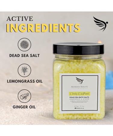 Natural Dead Sea Bath Salt (450g) Bubble Bath - Made in UK | Detox with LemonGrass Essential Oils for Women, Men, and Kids - Buy Online on GoSupps.com
