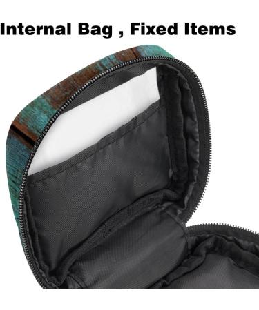 Buy Old Grunge Wood Panels Pattern Menstrual Pad Bag | Stylish Sanitary Napkins Storage for Teens & Women - Zipper Pocket Design - Buy Online on GoSupps.com