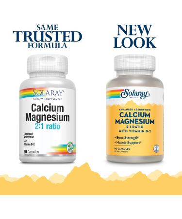 Solaray Calcium & Magnesium with D2 Amino Acid Chelate 2:1 Capsules | 90ct - Buy Online on GoSupps.com