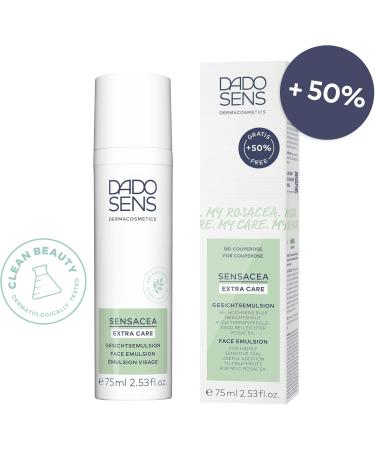 DADOcosmed DADO SENS SENSACEA Facial emulsion special size 75 ml antiredness special care for rosacea and couperose relieves heat sensation skin redness and itching vegan for the - Buy Online on GoSupps.com