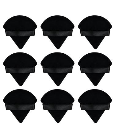 Flytianmy 9Pcs Triangle Powder Puffs Face Makeup Puff for Body Loose Powder Beauty Makeup Tool Black 9pcs Black
