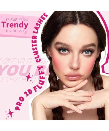 PRO Cluster Lashes 100 Pcs Lash Clusters 3D Fluffy DIY Eyelash Extension Individual Lashes Thin Band Easy to Apply at home Lashes (Trendy 10-16mix) 10-16 mix Trendy - Buy Online on GoSupps.com