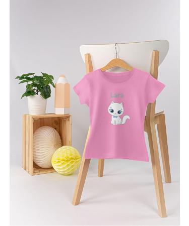 Personalized Cat T-Shirt for Girls - Cute Name Gift by Shirtracer | Custom Cat Motif - Pink 116 - Buy Online on GoSupps.com