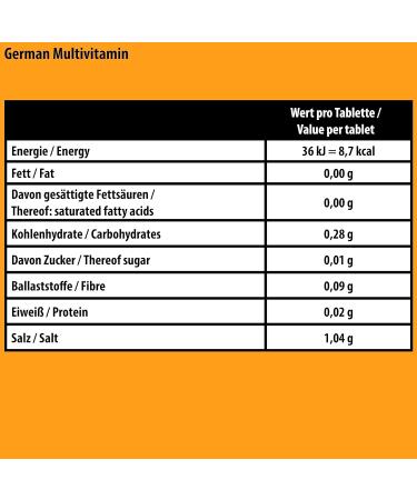 Buy T&D Pharma Multivitamin Effervescent Tablets - 40 Orange Flavor Tablets | Vitamin C E B1 B2 B6 B12 Biotin & More - Made in Germany | International Shipping - Buy Online on GoSupps.com