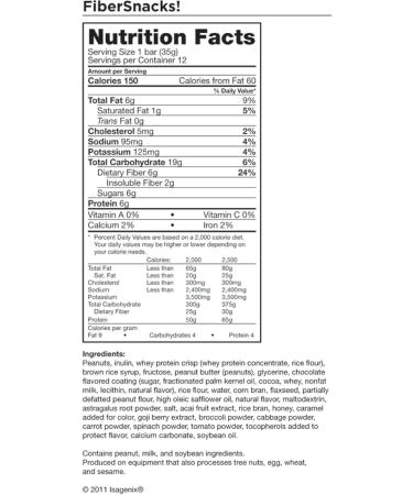 Isagenix Fibersnacks Peanut Chocolate Chew - 12 Bars (14.76 OZ) | Healthy Snacks for Weight Loss & Energy | International Shipping Available - Buy Online on GoSupps.com