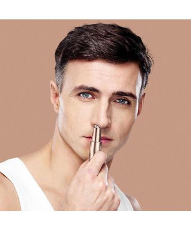 Mini Nose Hair Trimmer | Portable Rechargeable Face Hair Remover for Men & Women | Efficient Nose Cleaning Device with Brush - Buy Online on GoSupps.com