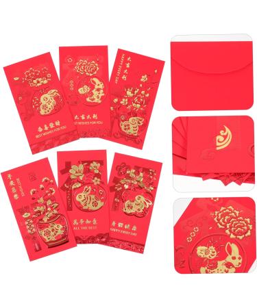ABOOFAN 240 Pcs 2023 Year of The Rabbit Red Packets See Envelopes New Year Money Bag Zodiac Rabbit Year Packet Lucky Kid Purse Bunny Year Red Pocket Decorative Clip Pouch Paper Child Assorted Color 2x4pcs 17X9CMx4pcs - Buy Online on GoSupps.com
