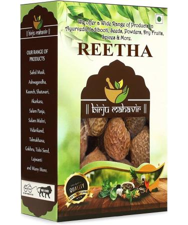 AOZA BIRJU MAHAVIR Organic Sabut Reetha/Soap Nuts 500 Gram Natural (BMKB-207) - Buy Online on GoSupps.com
