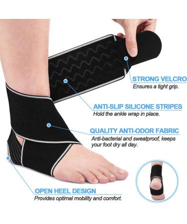 Beister Adjustable Compression Ankle Brace Elastic Foot Support Wrap Sprains Foot Brace for Sports Protect Arthritis Plantar Fasciitis Achilles Tendonitis Grey 1 Pair (Pack of 1) - Buy Online on GoSupps.com