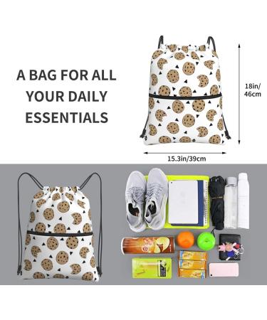 YYHHAOFA Cookies Food Chocolate Chip Biscuits Prints Outdoor leisure zipper drawstring backpack : Waterproof durability lightweight 18 x 15.3 in - Buy Online on GoSupps.com