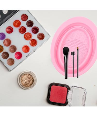 FRCOLOR Cleaning Pad Cosmetic Brush Scrubber Makeup Brush Scrubber Mat Brush Cleansing Pad Makeup Brush Washing Bowl Silicone Makeup Brush Beauty Tool Cleaner Beauty Tools Silica Gel Fold 14.5x11cm Pink - Buy Online on GoSupps.com
