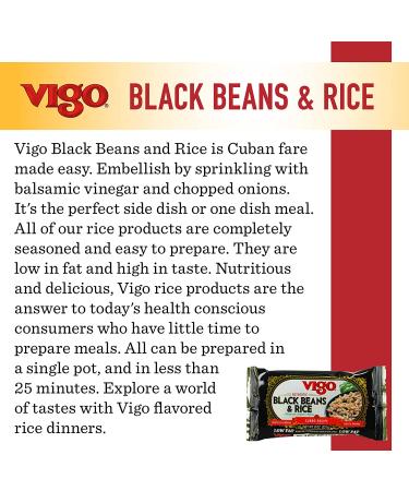 Vigo Authentic Black Beans & Rice 8oz, Low Fat, Pack of 12 - Bulk Black Beans & Rice 8 Ounce - Buy Online on GoSupps.com