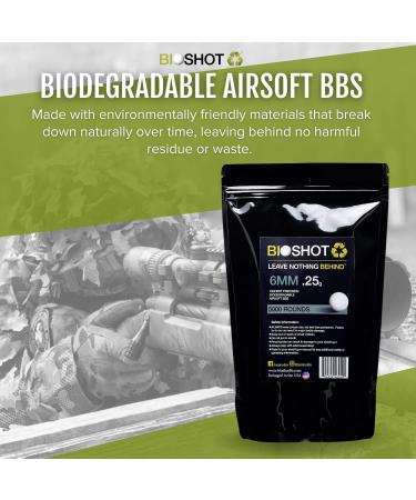 Bioshot .25g Biodegradable Airsoft BBS - 5000 Rounds White - Buy Online on GoSupps.com