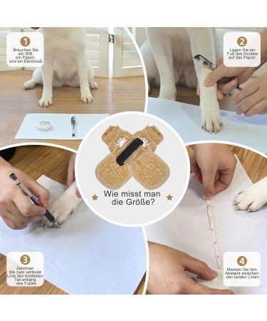 Expawlora Dog Anti-Slip Paw Protection - Adjustable Straps for Better Traction on Wooden Floors - Soft Elastic Fabric - Size M Beige - Buy Online on GoSupps.com