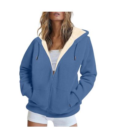 Coat plush jacket hoodie jacket oversize winter coat ladies hoodie hooded sweater winter color variants transition jacket warm outdoor loose slim fleece buffer coat with hooded winter coat plush jacket blue 5xl