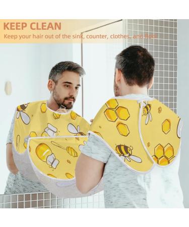 Beard Bib Apron Hair Catcher for Men - Non-Stick Waterproof Grooming Cape | Cute Bee Design - Buy Online on GoSupps.com