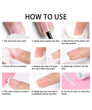 LOFUANNA DIP Powder Nail Starter Kit - Black Dipping Powder with Base/Top Coat & Activator | DIY French Dip Manicure Set - No Nail Lamp Required - Buy Online on GoSupps.com