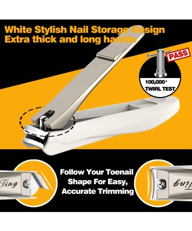 Nail Clipper Set - 3pcs Professional Fingernail and Toenail Clippers with Catcher by HTING - Ideal Gift Trimmer for Women and Men - Buy Online on GoSupps.com