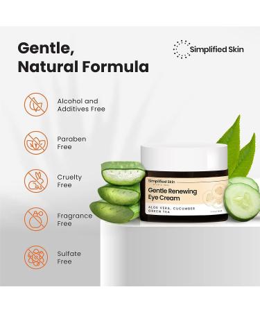 Simplified Skin Anti-Aging Eye Cream | Dark Circles, Wrinkles, Bags & Puffiness Treatment | Vitamin C, Hyaluronic Acid, Green Tea & Rosehip Oil | 1.7oz - Buy Online on GoSupps.com
